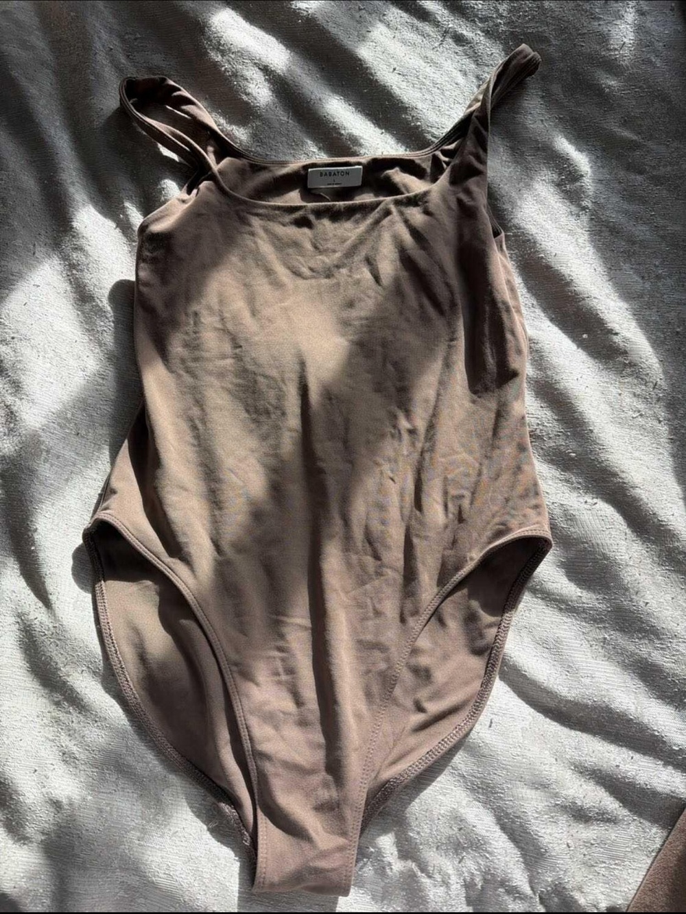 Aritzia Babaton Taupe One-Piece Bodysuit